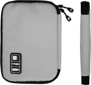 Організатор для кабелів та аксесуарів для подорожей: жорсткі диски, зарядні пристрої, SD-карти. Beige & Kabelbinder, Klein