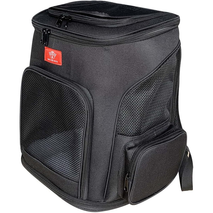 Розширюваний рюкзак для домашніх тварин One for Pets для котів та собак, чорний колір