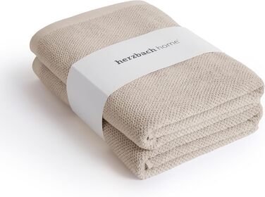 Набір махрових рушників для душу herzbach home Spa Kollektion, 100% бавовна, 2 шт. (70x140 см), піщано-сірий