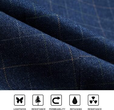 Стильна жилетка для весілля та офіційних заходів HISDERN з малюнком у клітинку, бавовна, для чоловіків, колір: Royal Blue, розмір XL