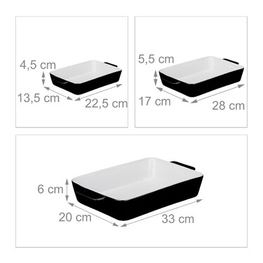 Relaxdays Set of 3 Casserole Dishes