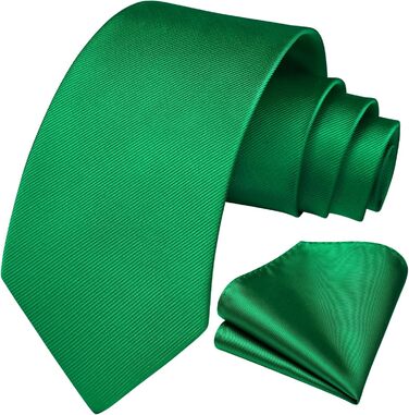 Краватка та нагрудний платок Enlision Solide - однотонні, різні кольори (D2 Зелений 3)