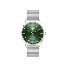 Годинник чоловічий Lacoste Crocorigin Quartz (світло-зелений) на браслеті (сталь/шкіра)