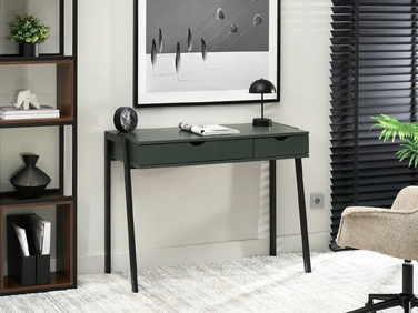 Прямокутний письмовий стіл Mebel-Partner 100 x 45 x 75 см, чорний з зеленим