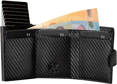 Чохол-органайзер для карток Volmer® POP-UP з відділенням для монет з натуральної шкіри | RFID захист | для чоловіків та жінок | Hunter Green (Зелений) (Zip Carbon)