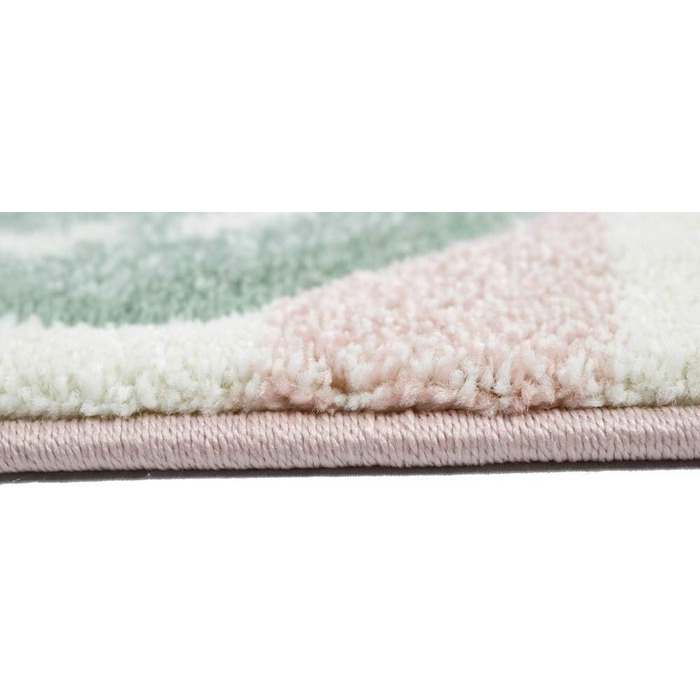 Dreamy Rug Children's Rug Hearts Children's Room Rug Girl in Pink, Purple, Green Size 80x150 cm