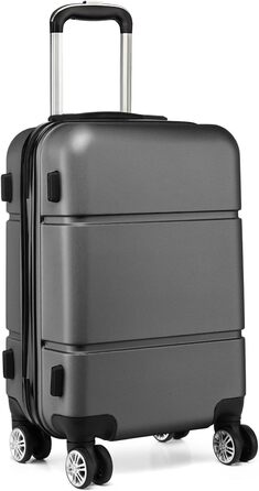 Валіза ручної поклажі KONO 55x38x22 см, 33 літри, сірий, ABS, з колесами