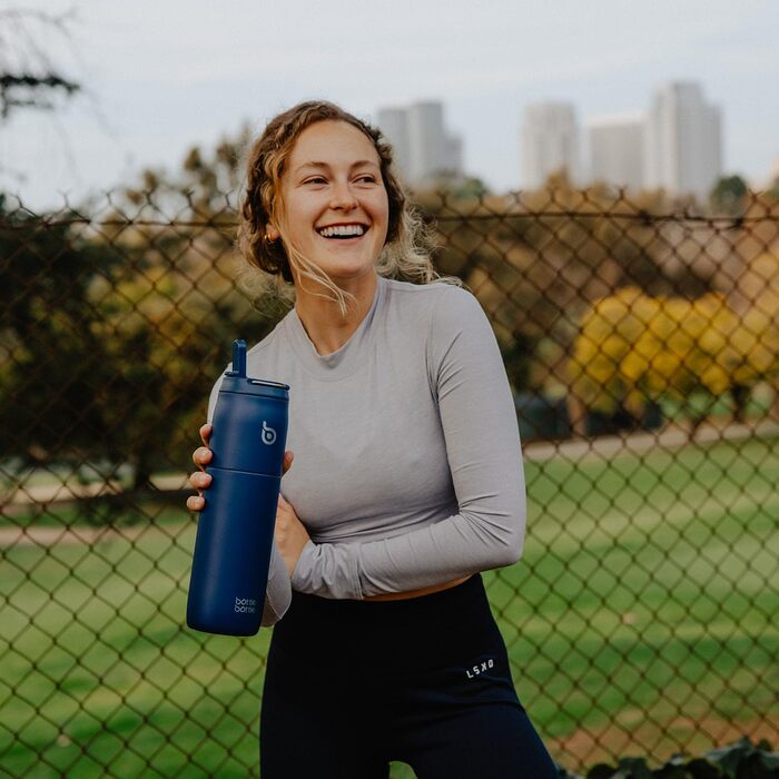 bottlebottle BOTTLE Insulated Water Bottle Stainless Steel 32oz (946ml) with Straw Handle for Sports, Travel, Gym, Double-Walled Leak-Proof, BPA-Free (Indigoblue)