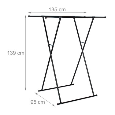 Relaxdays Extendable Clothes Rail, Metal