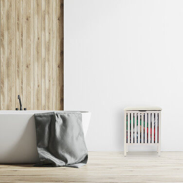 Relaxdays White Laundry Basket with Seat
