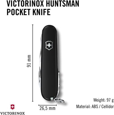 Мультитул Victorinox Huntsman: Швейцарський  ніж з 15 функціями, чорний
