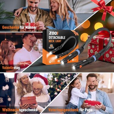 Ліхтарик на шию магнітний для читання ZOOI - подарунок для чоловіків, тата на День батька, оригінальний презент