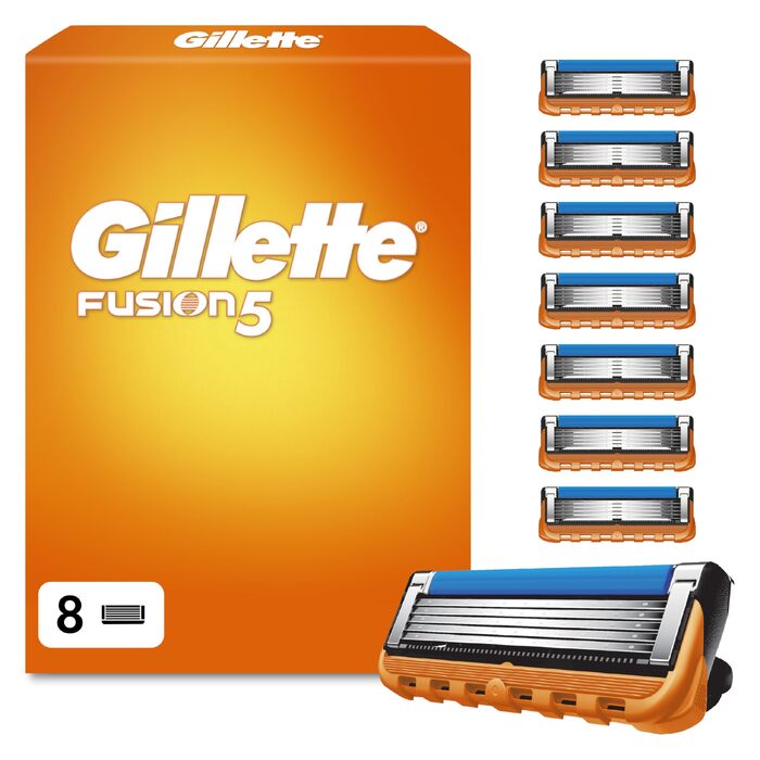 Смінні касети для гоління Gillette Fusion 5 для чоловіків, 8 шт, помаранчеві