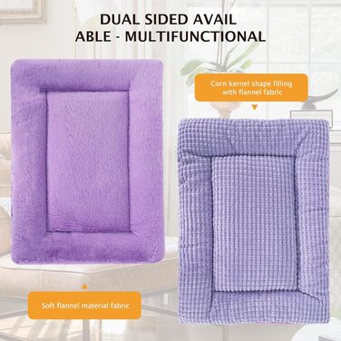 М'яке та тепле ліжко для собак. Квіткове ліжко-кімната для домашніх тварин, з можливістю прання. Зручне, двостороннє, фіолетове, 106x71 см, PS085