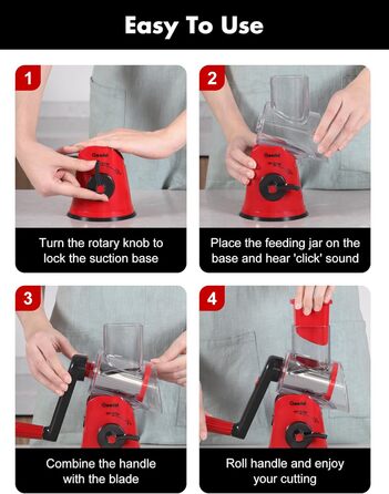 Трока для овочів та сиру з 3 наборами лез, біла (червоно-чорна, 5 лез)