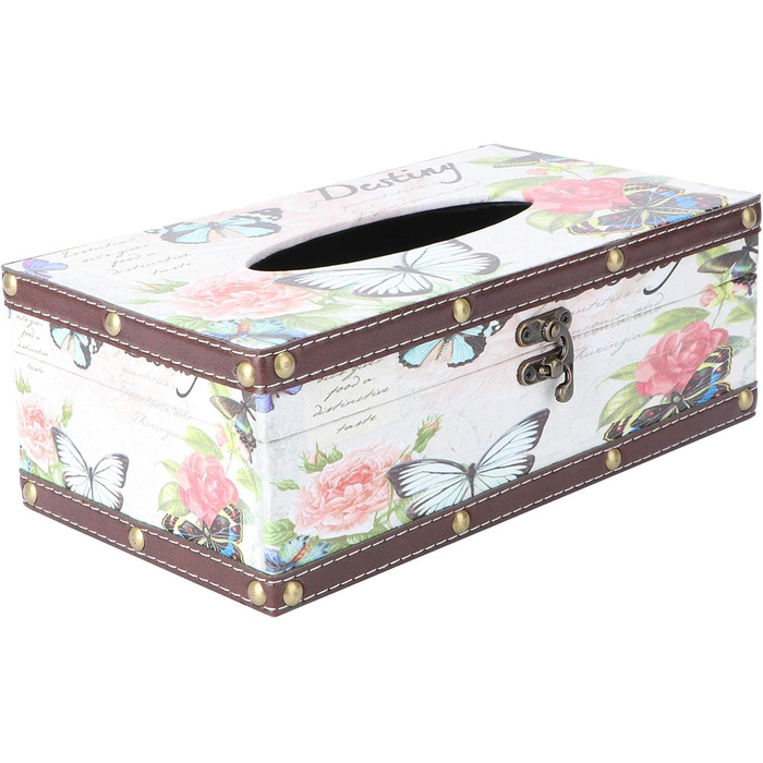 Коробка для серветок вінтажна, органайзер для тканинних серветок, тримач для серветок - для вітальні, ванної кімнати, спальні, офісу (Стиль 1)