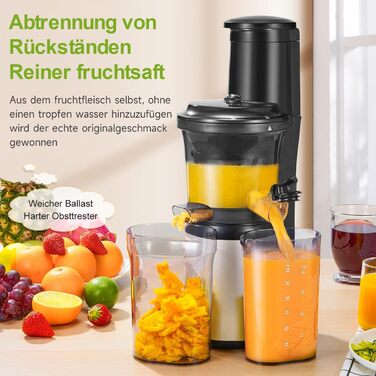 Wiltal | Slow Juicer | Vegetable and Fruit Extractor | With 76 mm Opening | Electric Juicer for Fruit | Quiet Motor | Easy to Clean | JC-280 | 150 Watts | BPA Free | White