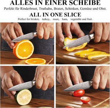 Ніж Sunnecko 9см для овочів та фруктів: універсальний кухонний ніж зі зручною ручкою з нержавіючої сталі