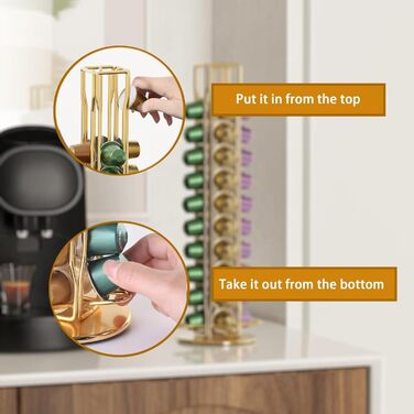 Тримач для капсул Nespresso Sevenline, органайзер на 40 капсул (золотий)