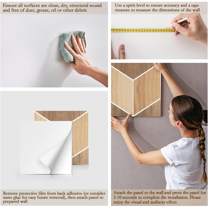 Акустичні панелі JBER (12 шт), самоклеючі звукопоглинаючі 3D-панелі для стін, декоративні гексагональні панелі для студії, офісу та дому, 30×30×1 см, колір: світлий горіх