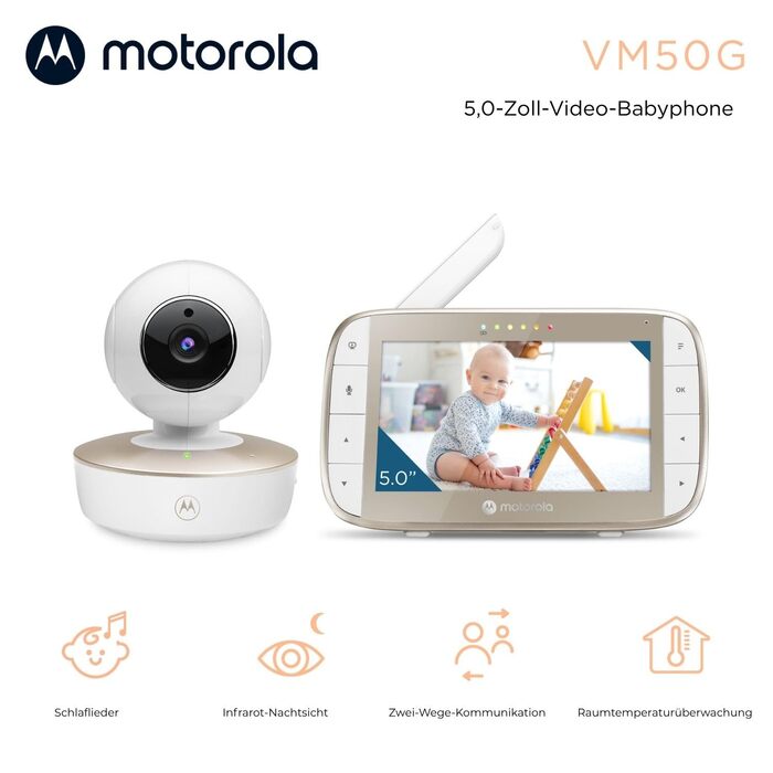 Дитячий відеоняня Motorola VM483 з камерою, інфрачервоним підсвічуванням та функцією двостороннього зв'язку