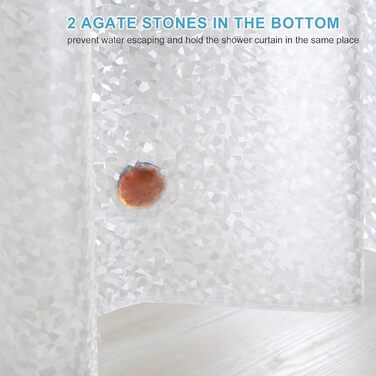 Шторка для душу Furlinic Anti-Schimmel, водовідштовхувальна, прозора, EVA, 120x180 см, 3D ефект, 8 люверсів, оздоблений камінням