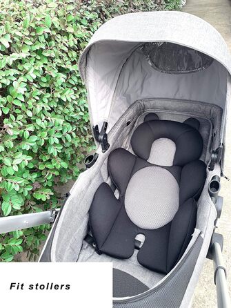 Storchenbeck Baby Car Seat Cushion Car Seat Insert Seat Pad Universal for Strollers Car Seat High Chair (Black)