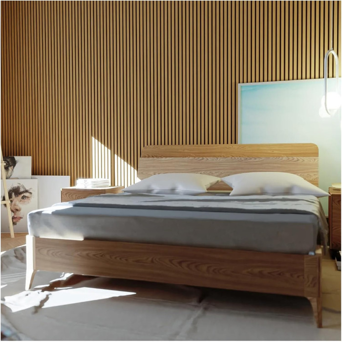 Акустичні настінні панелі HORI з імітацією дерева для шумоізоляції та декору стін, Natural Oak Geölt (270x60x2,1 см)