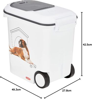 Контейнер для корму для собак Curver Love Pets 10 л – герметичний, білий з собачим мотивом