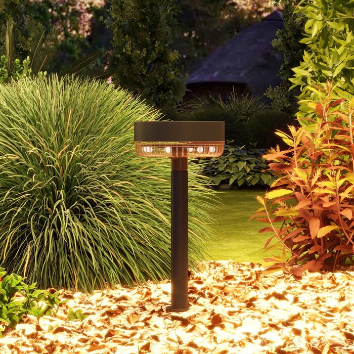 Outsunny Solar Lamps 3-Piece Solar Lights Garden Light Warm White Light IP65 Waterproof for Lawn Balcony Black