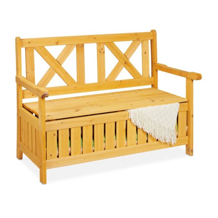 Relaxdays Garden Bench with Storage