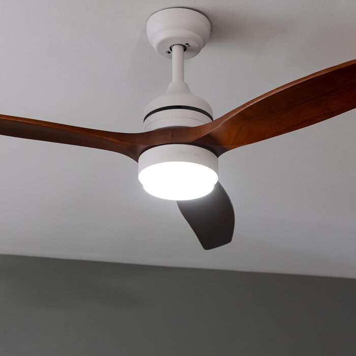 Стельовий вентилятор Cecotec EnergySilence Aero 5275 DarkWood з LED підсвіткою та пультом, 40W, 52 дюйми, DC мотор, зимовий/літній режим