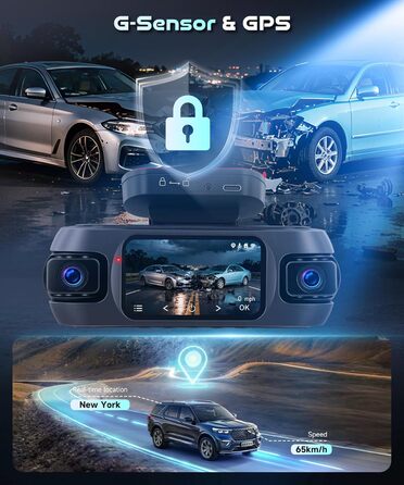 Відеореєстратор 4K WiFi Voller 360°, Автомобільна камера з GPS, Park Mode, Нічним баченням та G-сенсором. Комплект з камерою заднього виду.