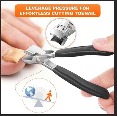 Набір з 5 шт. кусачок для товстих нігтів, широкі губки, для пальців та нігтів, гострі кусачки для врослого мізинця, з довгим руків'ям, помаранчеві