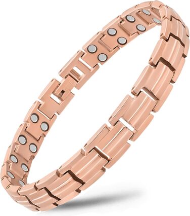 Браслет на руку MagnetRX® Ultrastarkes Titan Magnetarmband для жінок – титановий браслет з магнітами, регульований розмір, рожеве золото