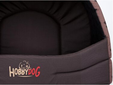 Будка для собак, лежанка для собак, хатинка для собак S-XL (R3 (55 x 43 см), світло-коричневий колір з принтом лапок)