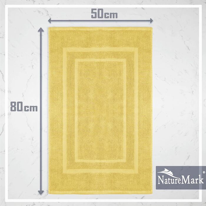 Набір бавовняних килимків для ванної кімнати NatureMark, 100% бавовна, 50 x 80 см, жовті (2 шт)