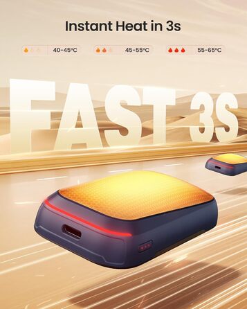 Електричний грілка для рук Gaiatop 2 шт. з магнітом, USB, багаторазовий, 3 швидкості нагріву, компактний, подарунок для чоловіків та жінок (блакитний)