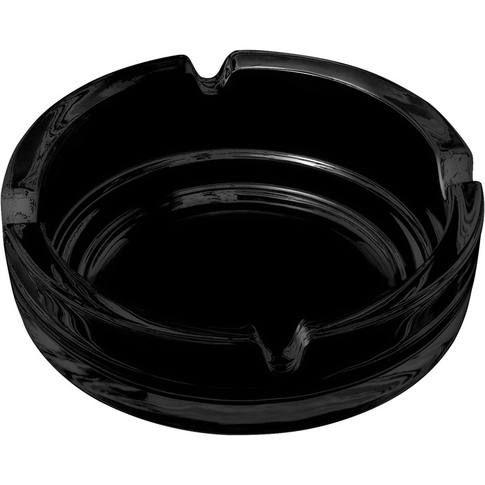 Concept 11 - Outdoor Ashtray Black 11cm | 3 Piece Glass Ashtray | Glass Ashtray 3.5 cm high, Dishwasher Safe, Catering Supplies