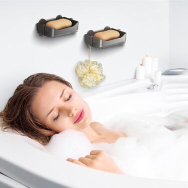 Набір мильниць для душу Fizdoqg: 2 шт. Без свердління, з піддоном та гачком. Підходить для ванної кімнати та кухні.