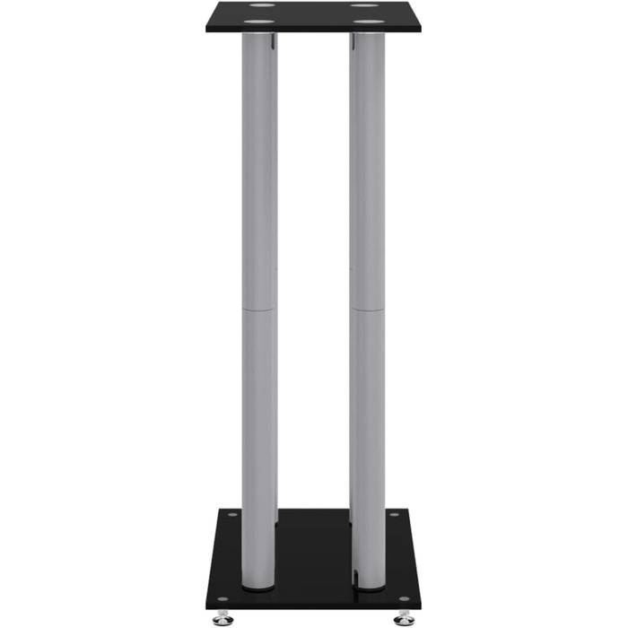 Підставка для колонок vidaXL (2 шт.), чорний та срібний, з 4 колонами, з антиковзними ніжками