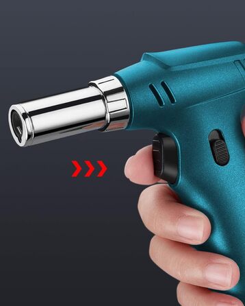 Кулінарний пальник-газовий обпалювач ibforcty, багаторазовий кухонний torch з регулюванням полум'я та замком безпеки для десертів, крем-брюле та BBQ, чорний