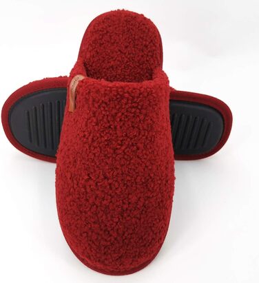 Жіночі теплі пухнасті домашні тапочки Oofot з пам'яттю піни, антиковзкі гумові підошви, 39/40 EU, Червоний
