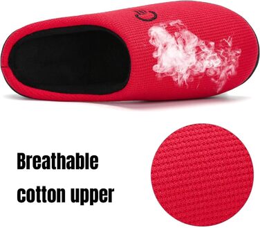 Тапочки Mishansha для дому чоловічі та жіночі зимові, зручні, з пам'яттю, розмір 36-47, червоні