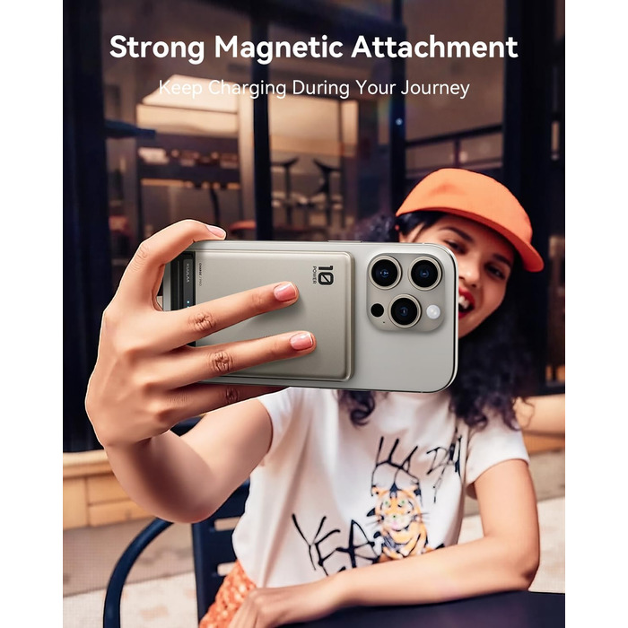 Power Bank Kuulaa Ultra Slim Magsafe 10000mAh з USB-C 20W PD, бездротова зарядка для iPhone 16/15/14/13/12