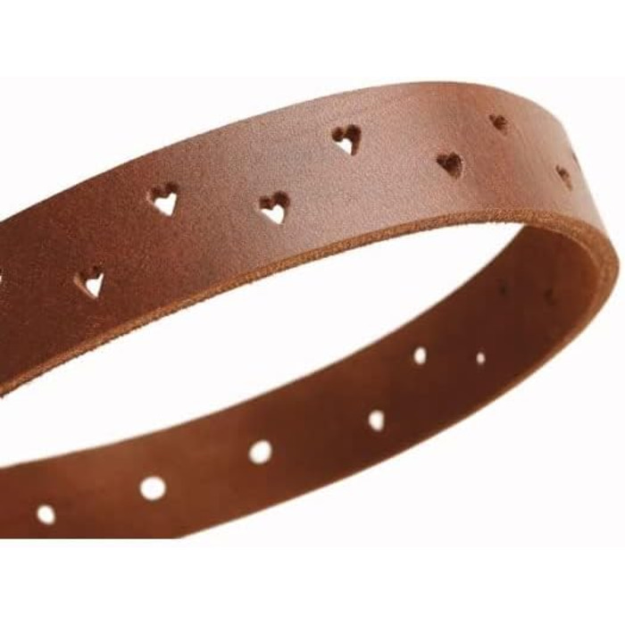 Нашийник для собак HUNTER Aalborg Soul, колір Cognac (коньячний), з сердечком, міцний, розмір 30