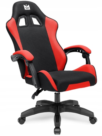 Ігрове крісло IMBA seat Strider, тканина, чорно-червоне