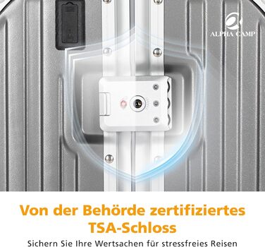 Чемодан ALPHA CAMP XL з алюмінієвим каркасом та полікарбонатною оболонкою, 93л, з TSA замком, 77x36x40 см