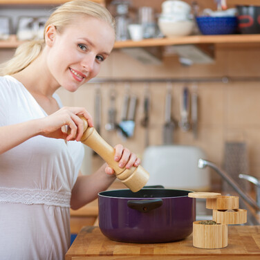 Relaxdays Rotating Salt Container with 3 Compartments