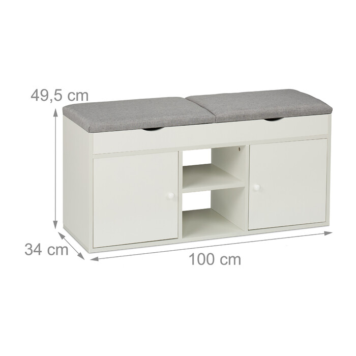Shoe Bench with Folding Seat